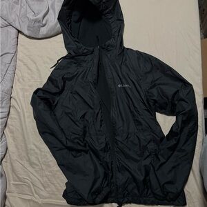 Columbia Black Hooded Windbreaker Jacket